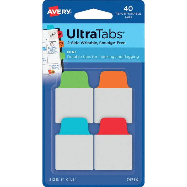 4004182335147 - Haftmarker 74760 UltraTabs Mini grün blau rot orange ohne rechteckig 4004182335147 AVERY Zweckform