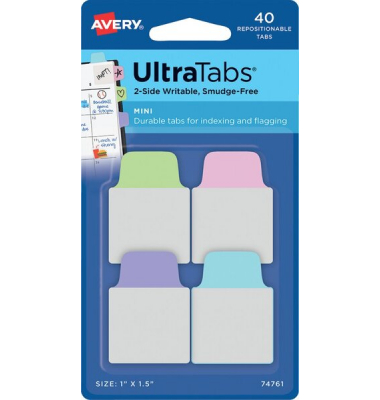 Haftmarker 74761, UltraTabs Mini, blau/pink/lila/grün, ohne, rechteckig