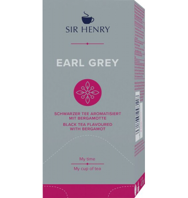 Tee Sir Henry Earl Grey 25x1,75g Schwarzer Tee aromatisiert
