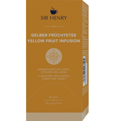 Sir Henry Gelber Früchtetee 25x2,25g mit Apfel und Hibiskus