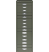 Schubladenschrank 15 Schübe olivgrün H 590 x B 279 x T 380