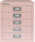 Schubladenschrank 5 Schübe pastellpink, H 325 x B 279 x T 380