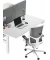 Schreibtisch Poise, 74cm (H), 140x60cm (BxT), rechteckig, weiß / eiche