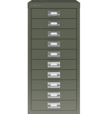 Schubladenschrank 10 Schübe olivgrün H 590 x B 279 x T 380