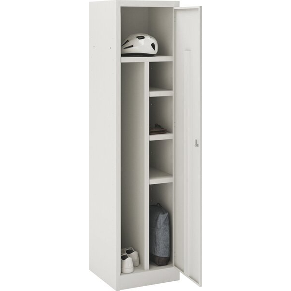 5020073846294 - Garderobenschrank Primary Locker Stahlschrank 1 Tür Zylinderschloss 450 x 450 x 1800 mm Hellgrau
