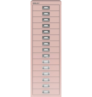 Schubladenschrank 15 Schübe pastellpink, H 590 x B 279 x T 380