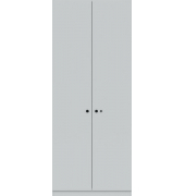 Pren Flügektürenschrank mit Garderobe Hutboden und Schuhfach, weiß