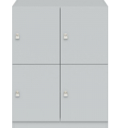 Pren Schließfachschrank, 2 Abteile je 2 Türen, weiß, H 1018