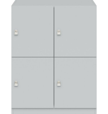 Pren Schließfachschrank, 2 Abteile je 2 Türen, weiß, H 1018