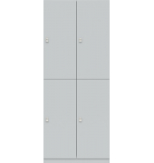 Pren Garderobenschrank, 2 Abteile je 2 Türen, weiß, H 1970