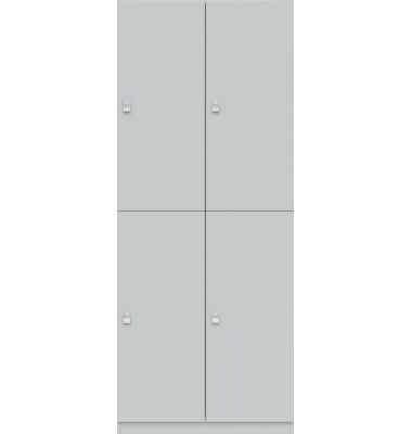 Pren Garderobenschrank, 2 Abteile je 2 Türen, weiß, H 1970