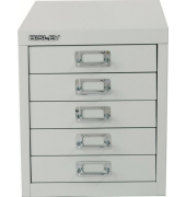 Schubladenschrank 5 Schübe lichtgrau, H 325 x B 279 x T 380