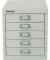 Schubladenschrank 5 Schübe lichtgrau, H 325 x B 279 x T 380