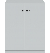 Pren Flügektürenschrank 2 Böden 2,5 OH weiß, H 1080 x B 800 x T 500