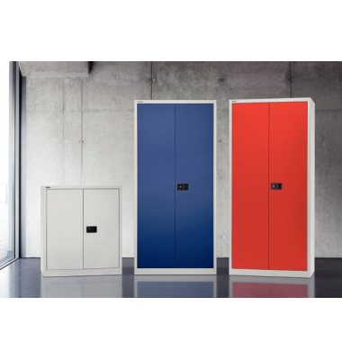 Flügeltürenschrank Universal B 800 1 Boden 2 OH lichtgrau