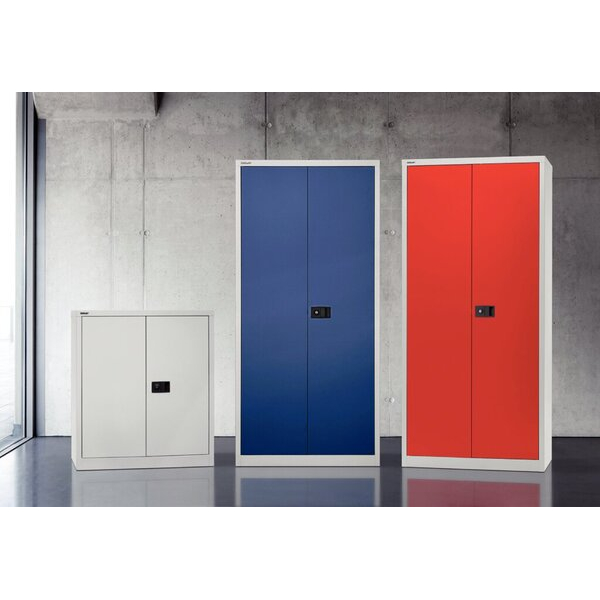 5020073859669 - Flügeltürenschrank UNIVERSAL Schrank Metall 4 Fachböden abschließbar 1200 x 400 x 1950 mm Hellgrau