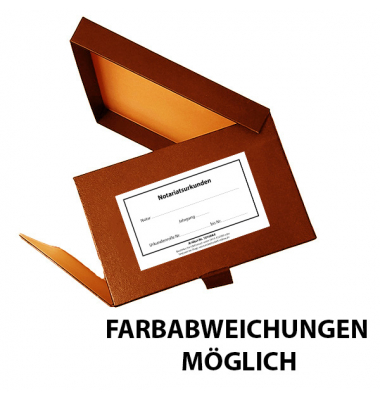 Urkundenkasten 101600bn, A4+, braun, innen 23x31,5x12cm (TxBxH), Pappe