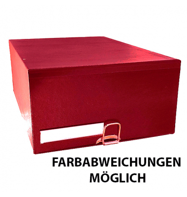 Urkundenkasten mit Schublade, 260 x 130 x 365mm, rot