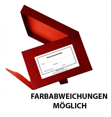 Urkundenkasten 101600ro, A4+, rot, innen 23x31,5x12cm (TxBxH), Pappe