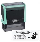 trodat Textstempel, individualisierbar printy 4913 selbstfärbend schwarz mit Logo
