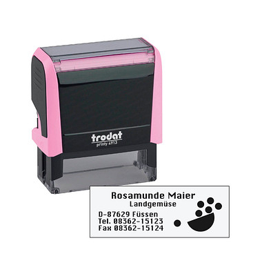 trodat Textstempel, individualisierbar printy 4913 selbstfärbend schwarz mit Logo