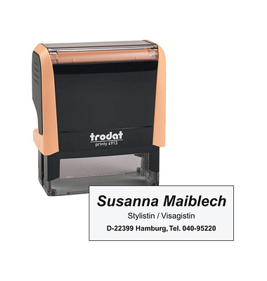 trodat Textstempel, individualisierbar printy 4913 selbstfärbend schwarz