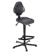 Arbeitsdrehstuhl W13-25-H-PU-FS8, schwarz / schwarz, bis 250kg, ohne Kopfst&uuml;tze