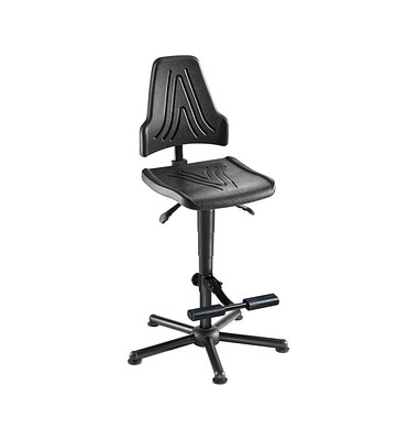 Arbeitsdrehstuhl W19-25-H-PU-AH2, schwarz / schwarz, bis 250kg, ohne Kopfst&uuml;tze