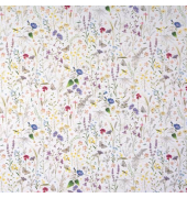Geschenkpapierzuschnitte  Summer Mea white 01 574, Blumenwiese, 50cm x 70cm, weiß/bunt
