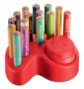 Tischset STABILO woody 3 in 1, 880/15-01, farbig sortiert, rund, jumbo, Tischset
