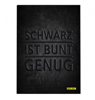 Notizbuch 10126/6, schwarz ist bunt genug, schwarz, A5, punktkariert, 80g, 96 Blatt / 192 Seiten