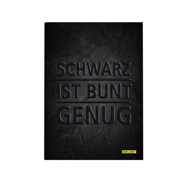6 Stück Online Notizbuch 10126/6, schwarz ist bunt genug, schwarz, A5, punktkariert, 80g, 96 Blatt / 192 Seiten 4014421101266 Online