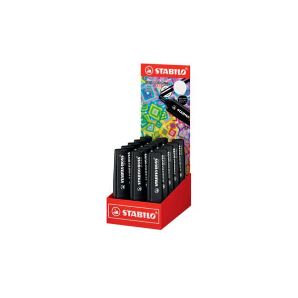 15 Stück Stabilo Textmarker STABILO BOSS ORIGINAL NatureCOLORS Display, 70/15-2-46, Display, schwarz, 2-5mm Keilspitze  Stabilo