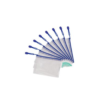 PVC Tasche Tarifold mit Zipper, A6, blau