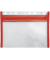 Dokumententasche VELOBAG 4350020, Din A5 quer, transparent rot, Polypropylen (PP), Rei&szlig;verschluss