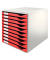 Schubladenbox Formular-Set 5281-00-25 lichtgrau/rot 10 Schubladen geschlossen