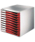 Schubladenbox Formular-Set 5281-00-25 lichtgrau/rot 10 Schubladen geschlossen