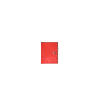 Ordnungsmappe Leitz 4569 Bebop, 6 Fächer, PP, mit Verschluss, rot