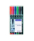 Folienstifte-Set Lumocolor, 317 WP6, 6-farbig sortiert, 1mm, Rundspitze, teils nachf&uuml;llbar