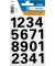 Etikett, 0-9, sk, Folie, Schrifth.: 25 mm, freigestellt, schwarz