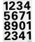 Etikett, 0-9, sk, Folie, Schrifth.: 25 mm, freigestellt, schwarz