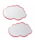 Moderationskarte Wolken mit rotem Rand weiß 23x14cm