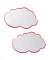 Moderationskarte Wolken mit rotem Rand wei&szlig; 23x14cm