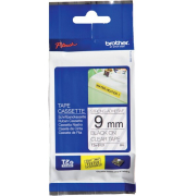 P-touch Schriftband TZe-S121 9mm x 8m schwarz/farblos laminiert stark selbstklebend