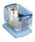Aufbewahrungsbox 1.6C, 1,6 Liter mit Deckel, für A6, außen 195x135x110mm, Kunststoff transparent