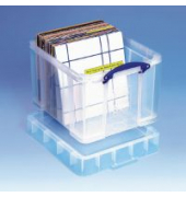 Aufbewahrungsbox 35l XL clear, 35 Liter, mit Deckel, au&szlig;en 480x390x355mm, Kunststoff transparent