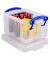 Aufbewahrungsbox 0.3C, 0,3 Liter mit Deckel, für A8, außen 120x85x65mm, Kunststoff transparent