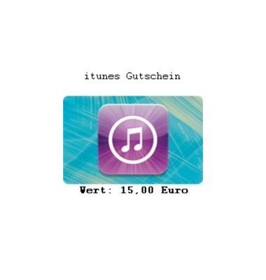 iTunes Karte Apple, für 15 Euro iTunes-Gutschein iTunes-Gutschein