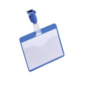 Namensschild Durable 8106, für Betriebs-Besucherausweis, 90 x 60mm, blau, 25 St