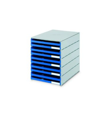 Schubladenbox Styro 2310238, 10 Schübe, 246 x 331 x 323 mm, blaugrau